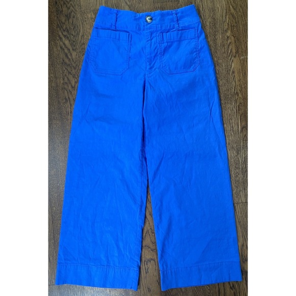 Maeve Pants - Maeve The Colette Wide Leg Pants Blue Womens Size 26 Stretch Linen Blend